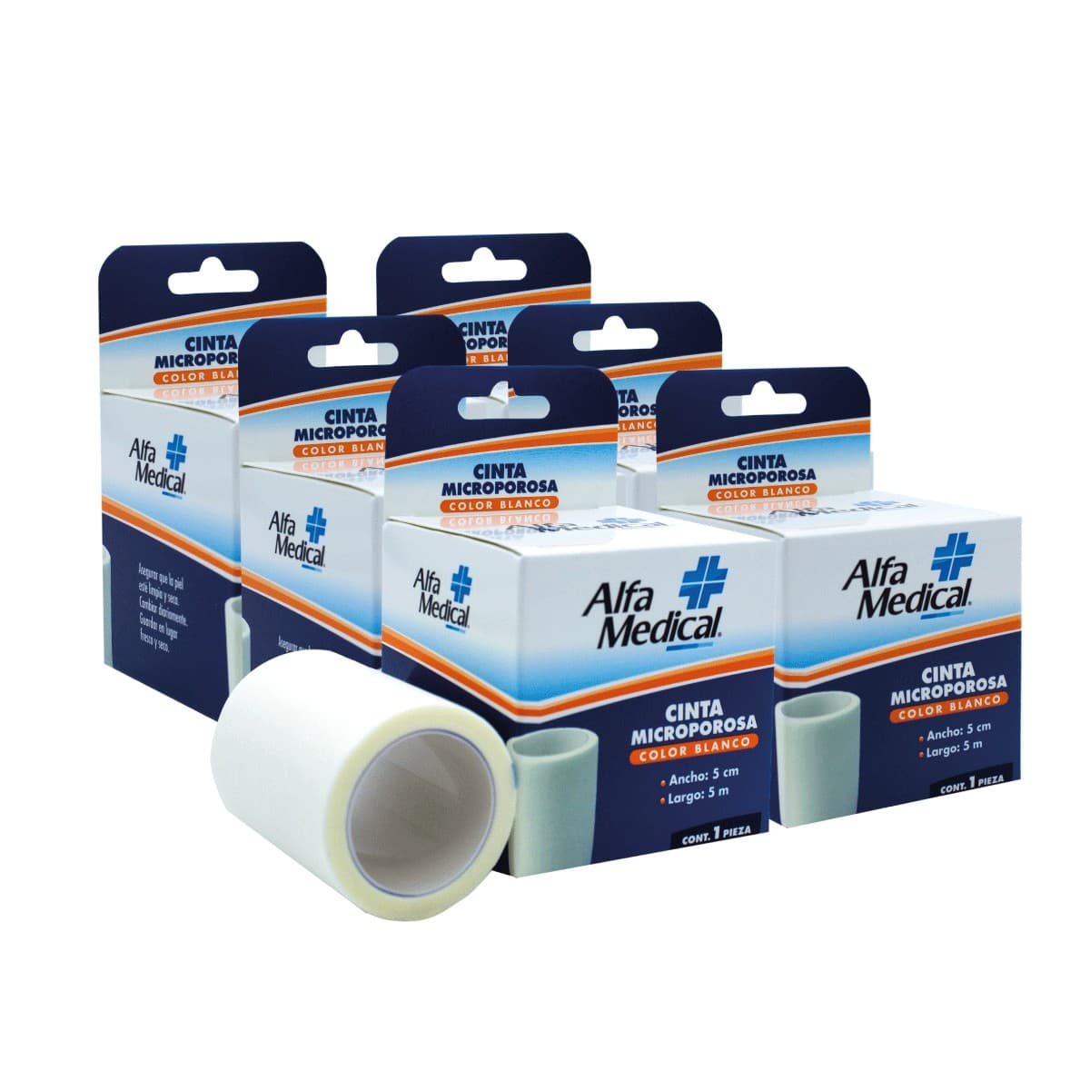 Cinta Microporosa (alfa Medical) Rollo Col. Blanco A: 5cm; L: 5m. Caja C/1 Pza.