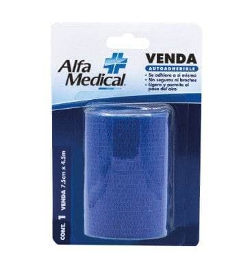 Venda Autoadherible (alfa Medic) Col. Azul 7.5cm. (3") X 4.5m. Blister C/1 Pza.