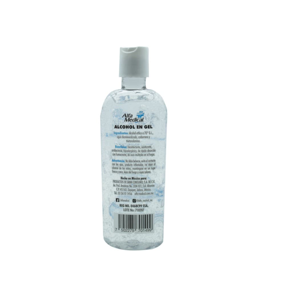 Alcohol en Gel Antiséptico (alfa Medical) Fco. 250 Ml.