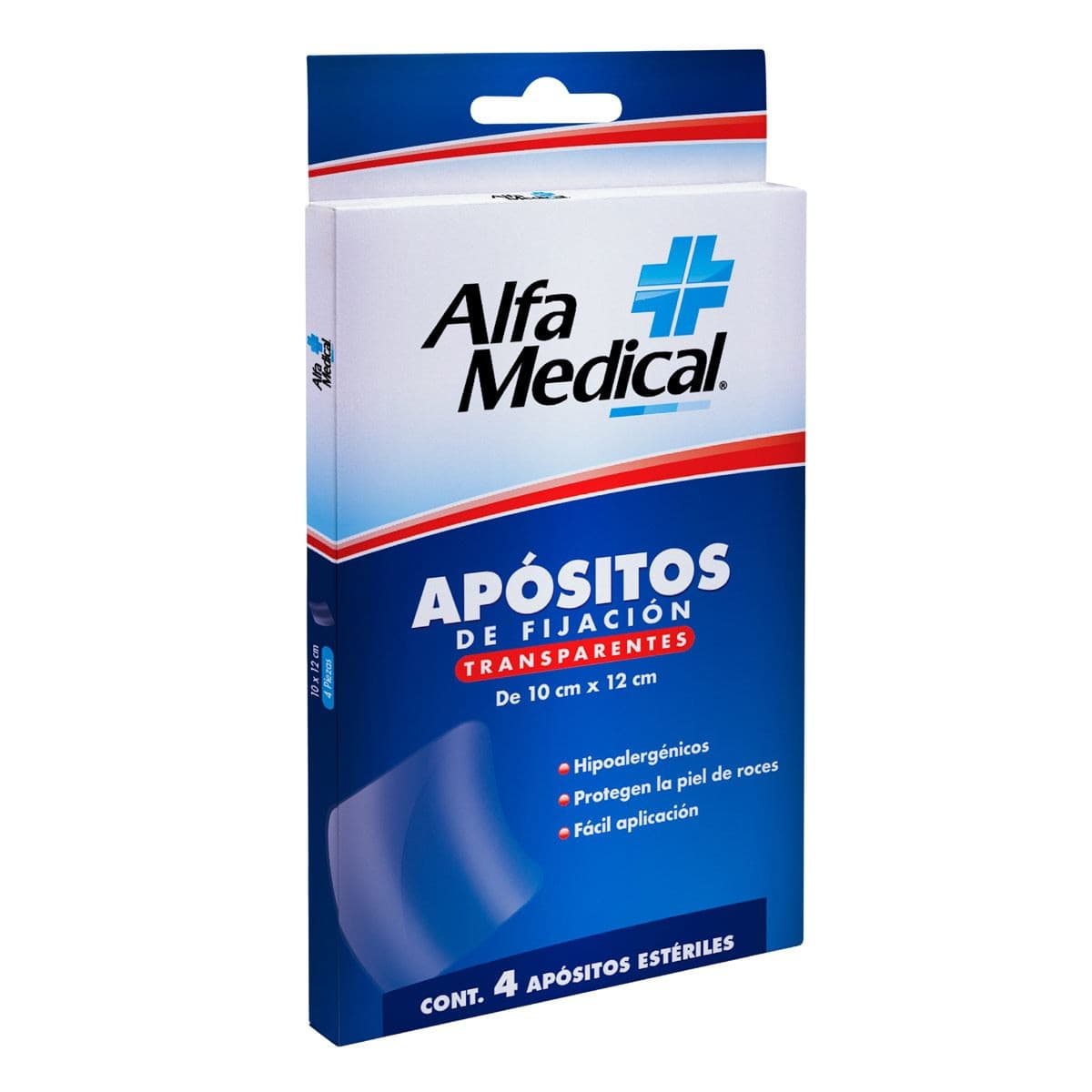 Apósitos de Fijación Transparentes (alfa Medical) 10x12cm Cja. C/4 Pzs.