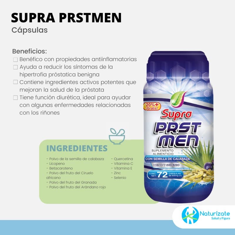 Prst-men C/semilla de Calabaza (supra) C/72 Caps. 500 Mg.