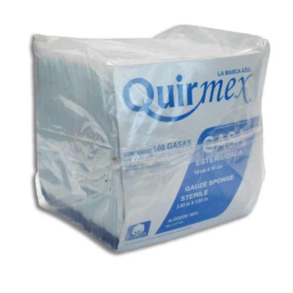 Gasa Esterilizada (quirmex) 10x10cm. T20x12, 8c. Refill C/100 Sobs.