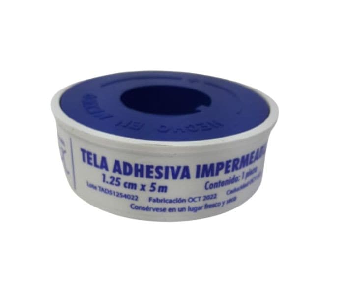 Tela Adhesiva Impermeable (quirmex) Carrete A: 1.25cm; L: 5m. C/1 Pza.