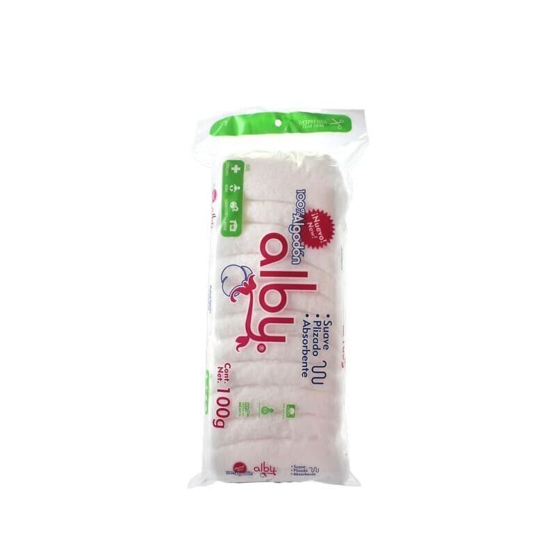 Algodón Absorbente Plisado (alby) Bolsa C/100 G.
