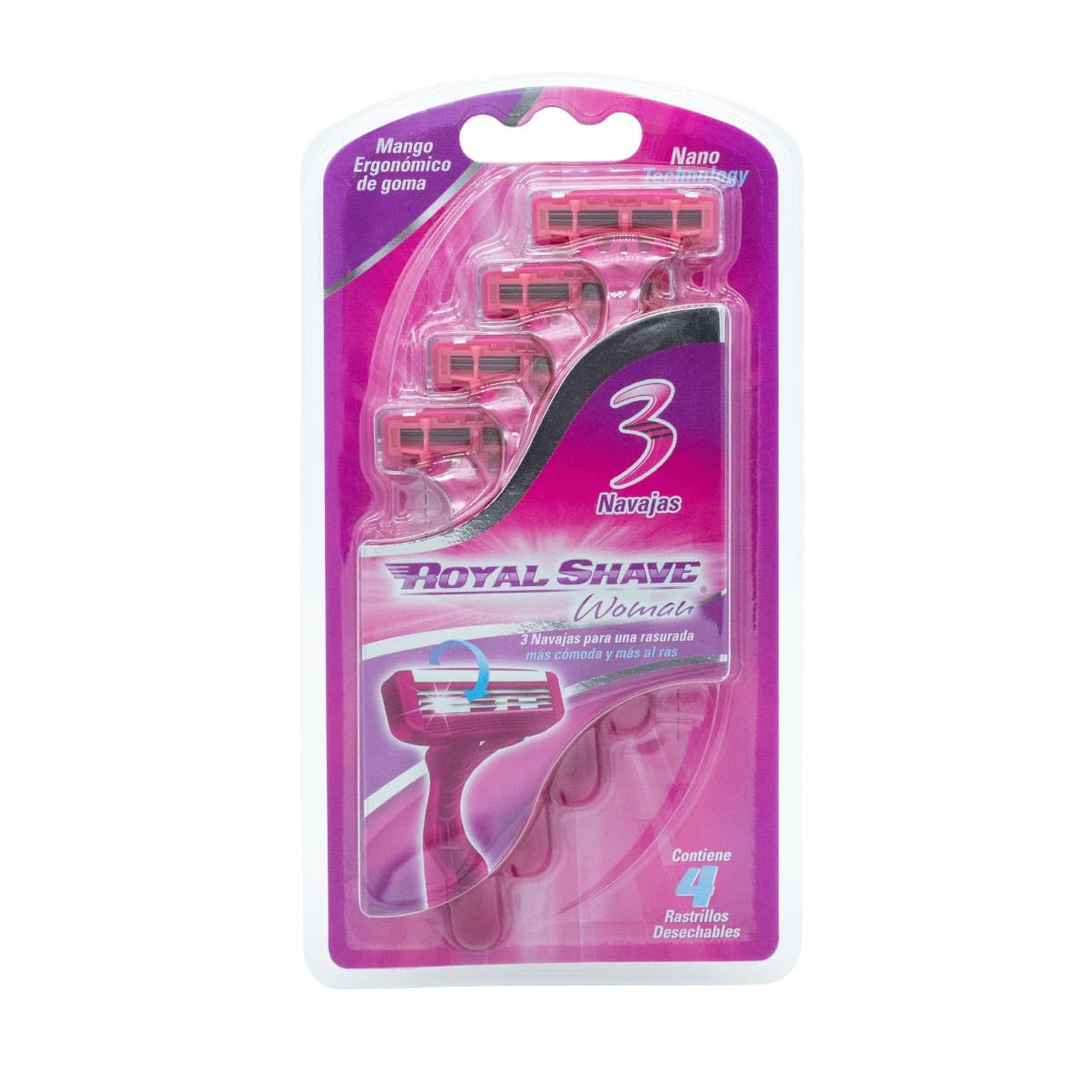 Rastrillo Mujer (royal Shave) C/3 Navajas Blister C/4 Pzs.