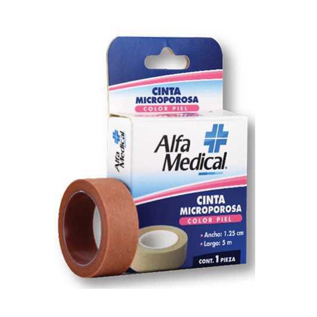 Cinta Microporosa (alfa Medical) Rollo Col. Piel A: 1.25cm; L: 5m. Cja. C/1 Pza.
