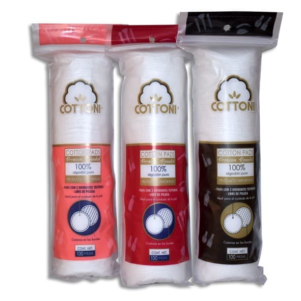 Cotton Pads Premium Rounded Paq. C/100 Pzs.