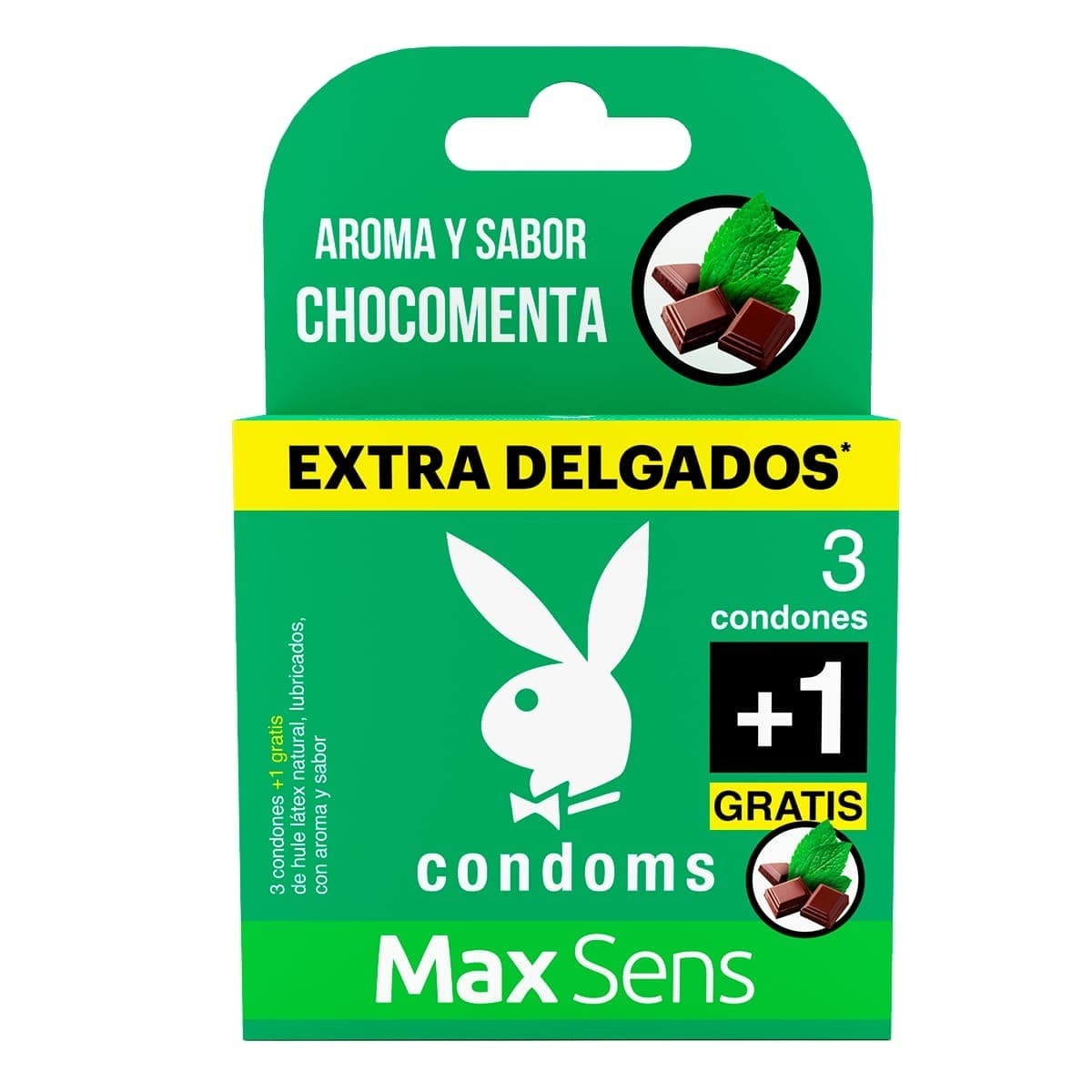 Max Sens Sabor y Aroma Chocomenta Blister C/3+1 Condones.