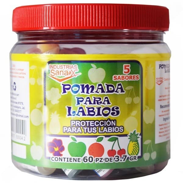 Pomada para Labios (sanax) Sabs. Surts. Vitrolero C/60 Pzs. 3.7 G.