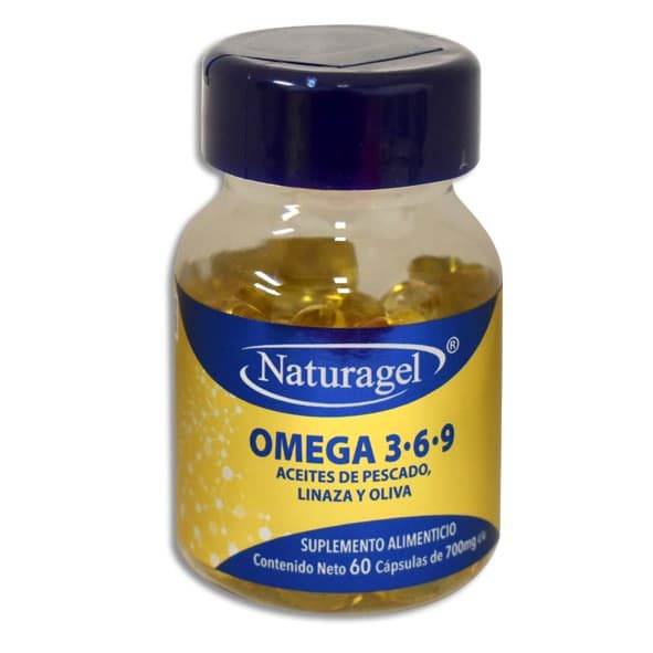 Omega 3-6-9 Aceites de Pescado, Linaza y Oliva (naturagel) C/60 Caps. 700 Mg.