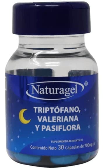 Triptófano, Valeriana y Pasiflora (naturagel) C/30 Caps. 700 Mg.