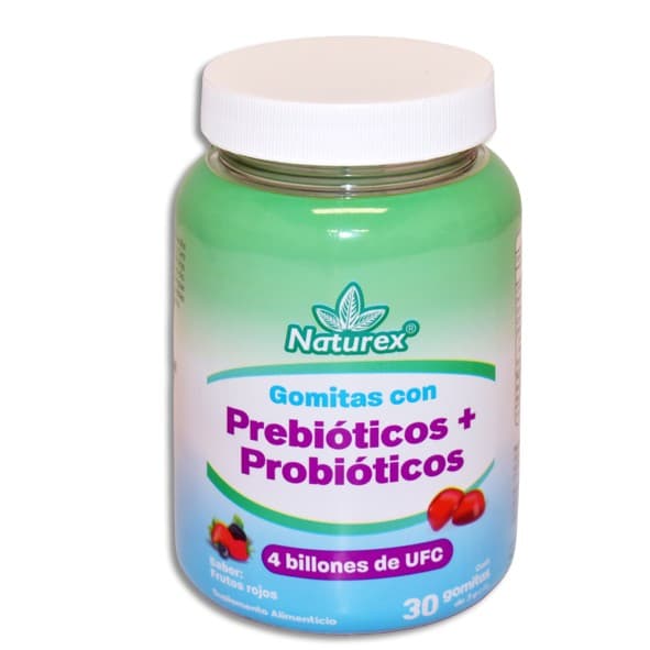 Prebióticos+probióticos (naturex) Sab. Frutos Rojos Fco. C/30 Gomitas 3 G.