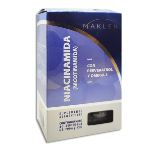 Niacinamida (nicotinamida) (maklen) Cja. C/30 Caps. Gb. 700 Mg.