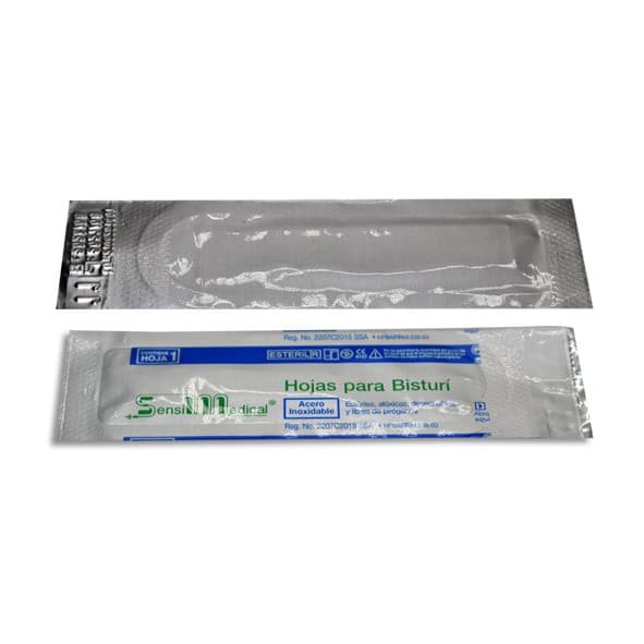 Hoja para Bisturí Acero Inoxidable (sensimedical) No. 11 C/1 Pza.