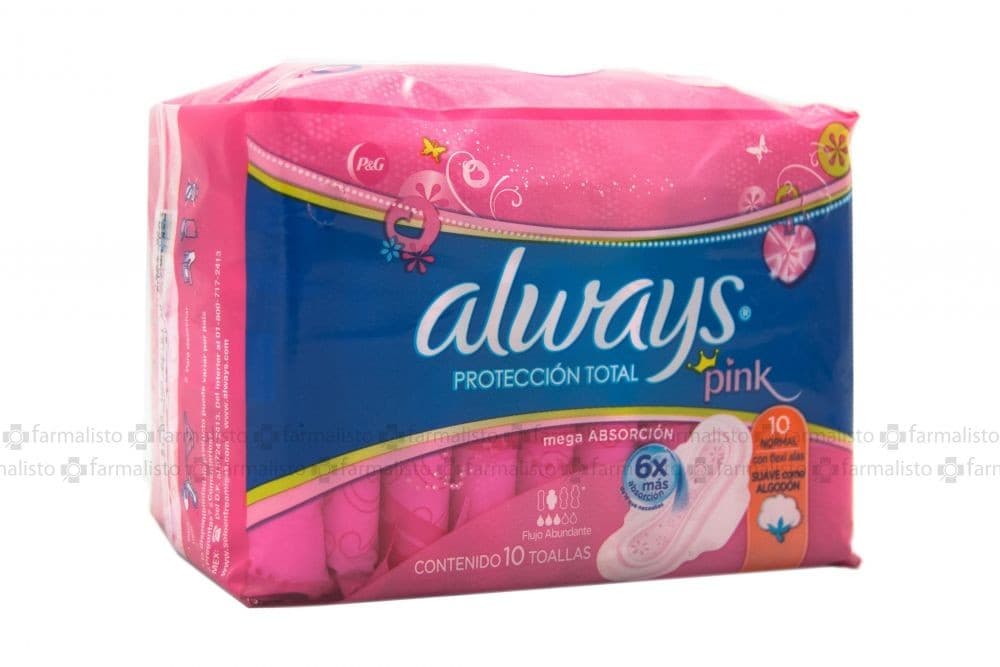 Always Flujo Abundante/suave con Alas C/10 Toallas.