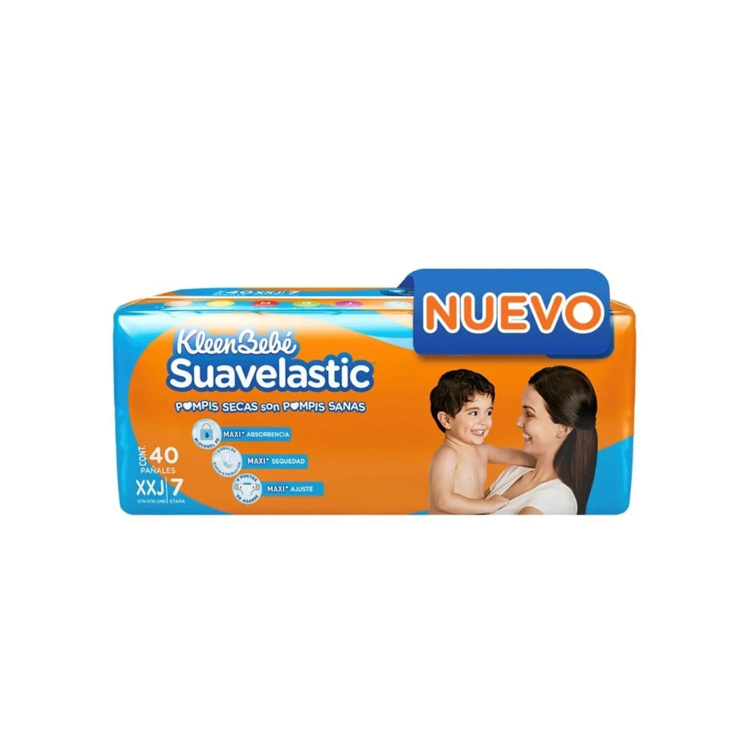 Kleenbebé Suavelastic Ex-ex-jumbo (etapa 7 / 16-24 Kg.) C/40 Pzs.