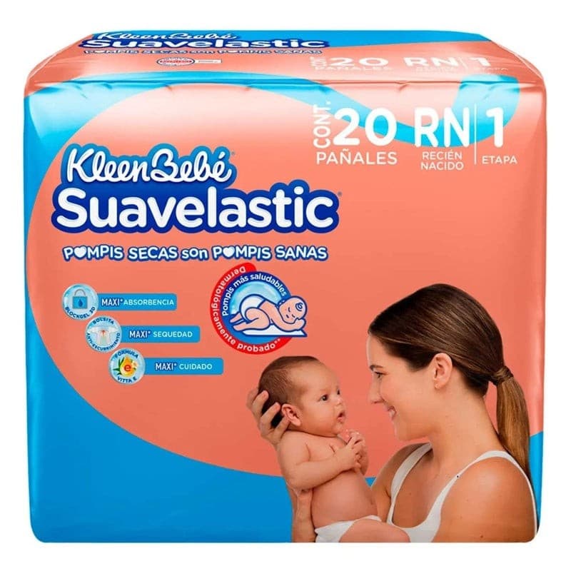 Kleenbebé Suavelastic (etapa 1rn / 2.5-5.5 Kg.) C/20 Pzs.