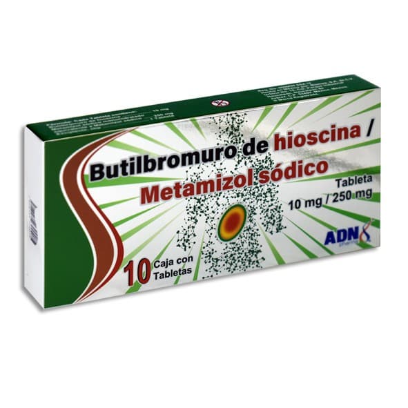 Hioscina/metamizol Sódico (adn Pharma) C/10 Tabs. 10/250 Mg.