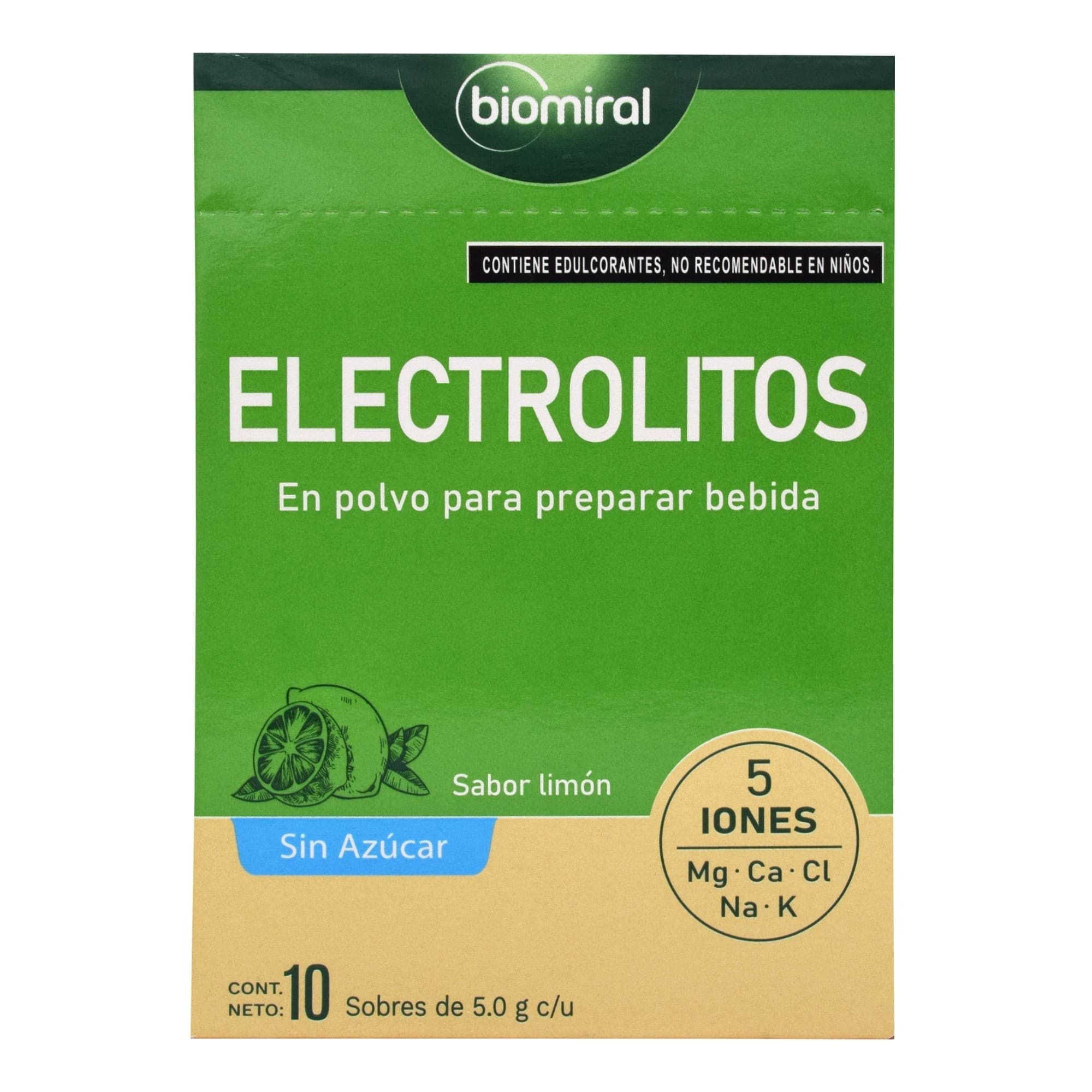 Electrolitos (biomiral) Polvo Sab. Limón Cja. C/10 Sobs. 5 G. P/667 Ml.
