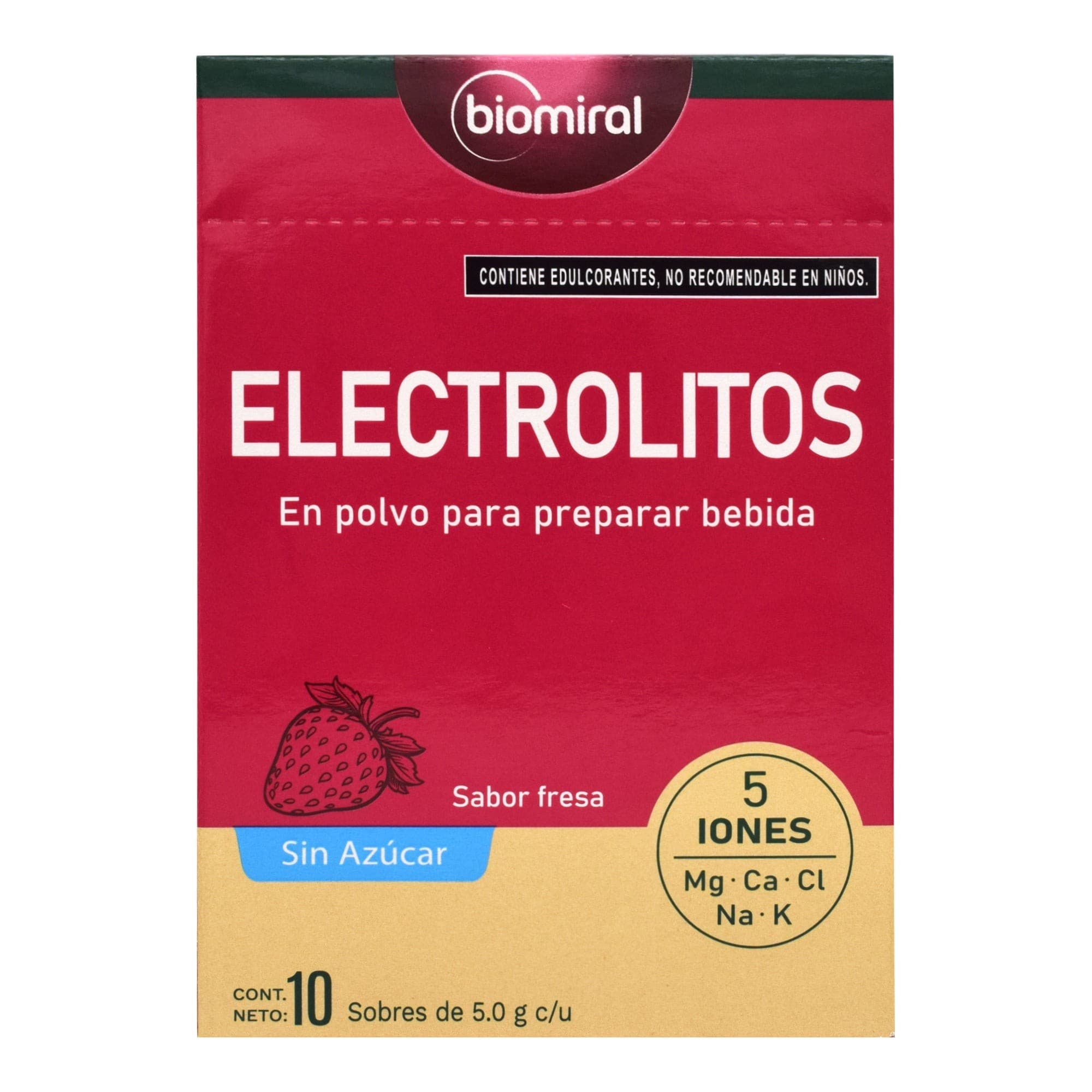 Electrolitos (biomiral) Polvo Sab. Fresa Cja. C/10 Sobs. 5 G. P/667 Ml.