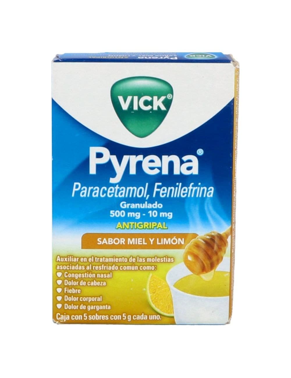 Vick Pyrena Sab. Miel-limón C/5 Sobs. 5 G. Granulado 500/10 Mg.