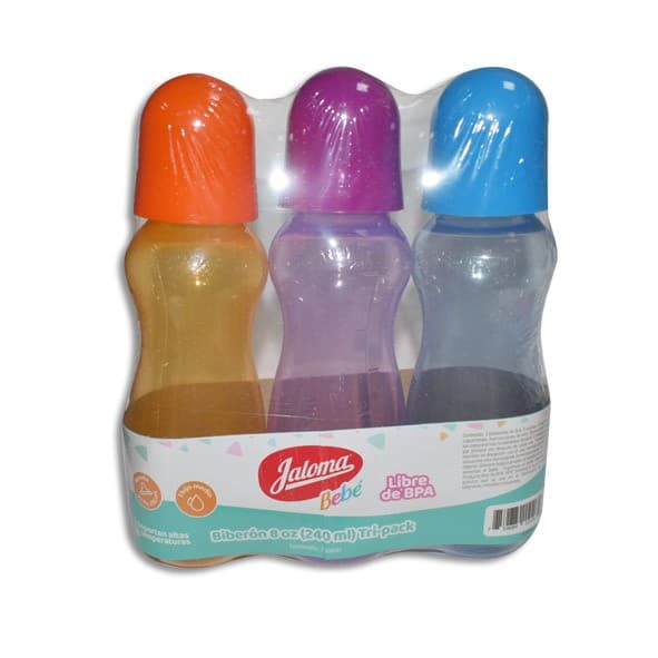 Biberón Siluette (color) C/mamila 8 Oz/240 Ml. (3 Pack).