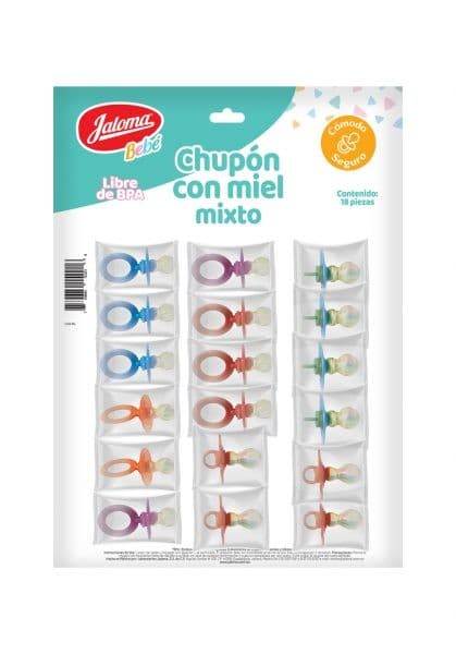 Chupón con Miel Mixto (jaloma) Cartera C/18 Pzs.