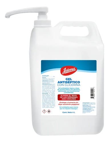 Gel Antiséptico con Glicerina (jaloma) Env. Atomizador 4 L.