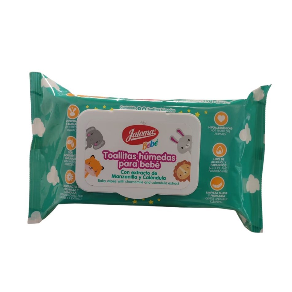 Toallitas Húmedas para Bebé (jaloma) Paq. C/80 Pzs.