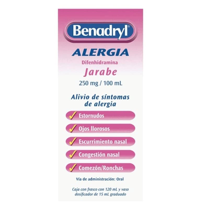 Benadryl Jarabe Fco. 120 Ml. 250 Mg/100 Ml.