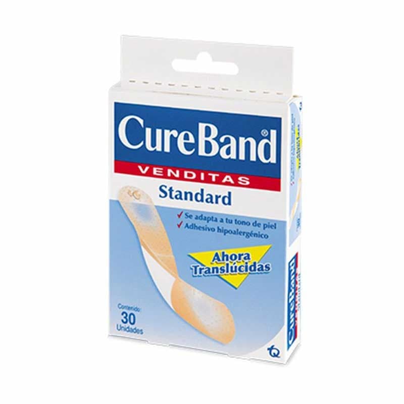 Cureband Venditas Standard Col. Traslúcido 19x76mm. Cja. C/ 30 Pzs.