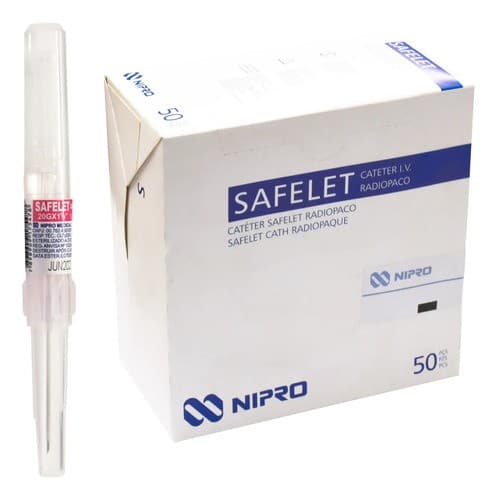 Safelet Catéter Iv Radiopaco 20gx1-1/4"(32mm) Rosa C/1 Pza.
